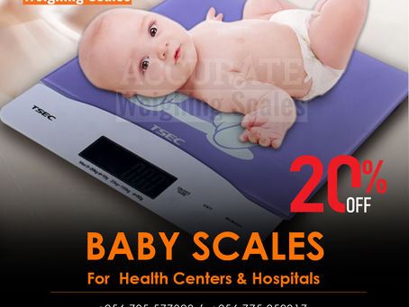 Digital baby weighing scales with solid surface that prevents liquid penetration