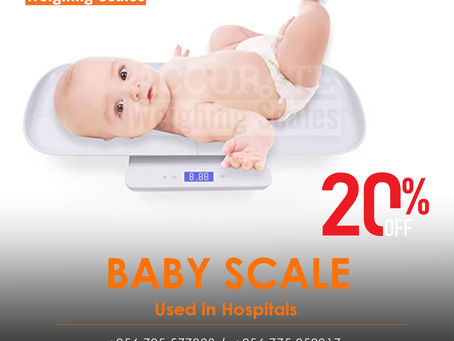 Standard digital baby weighing scale with optional measuring rod