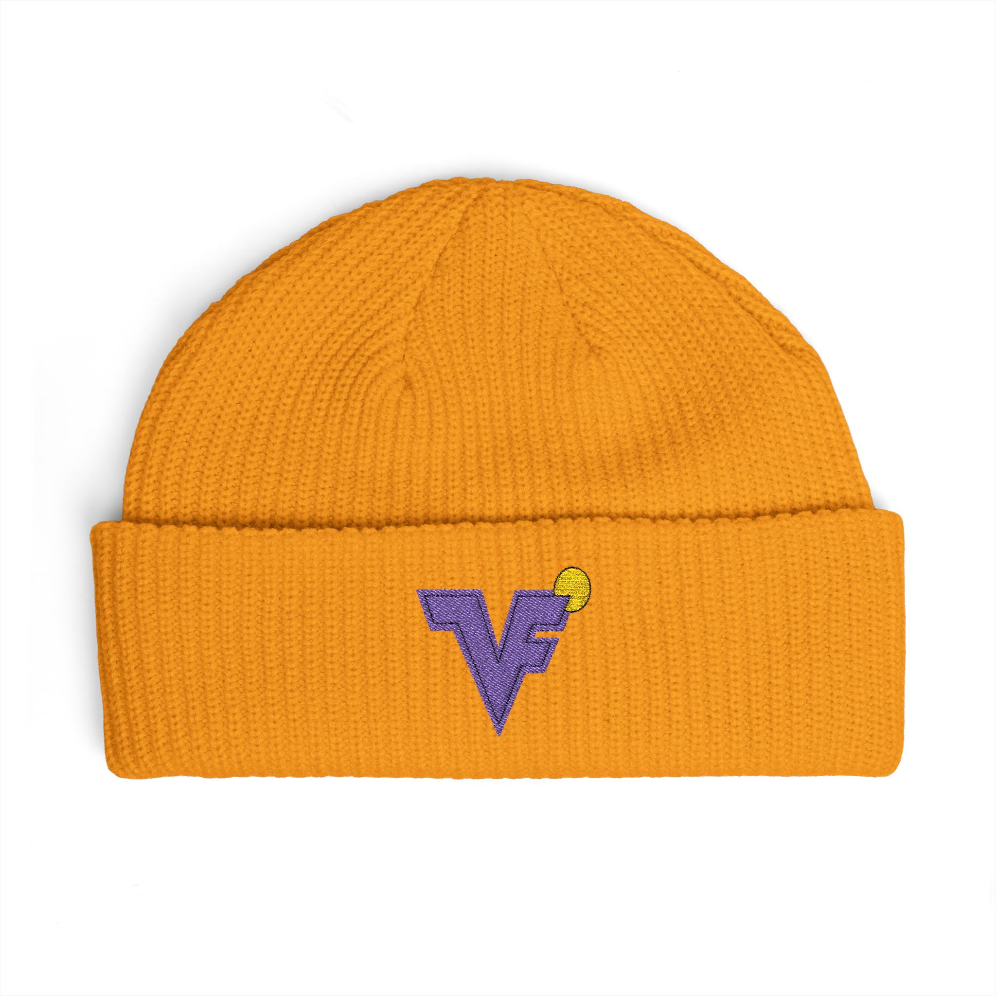 Embroidered V Logo Cuff Beanie — Knit Winter Hat