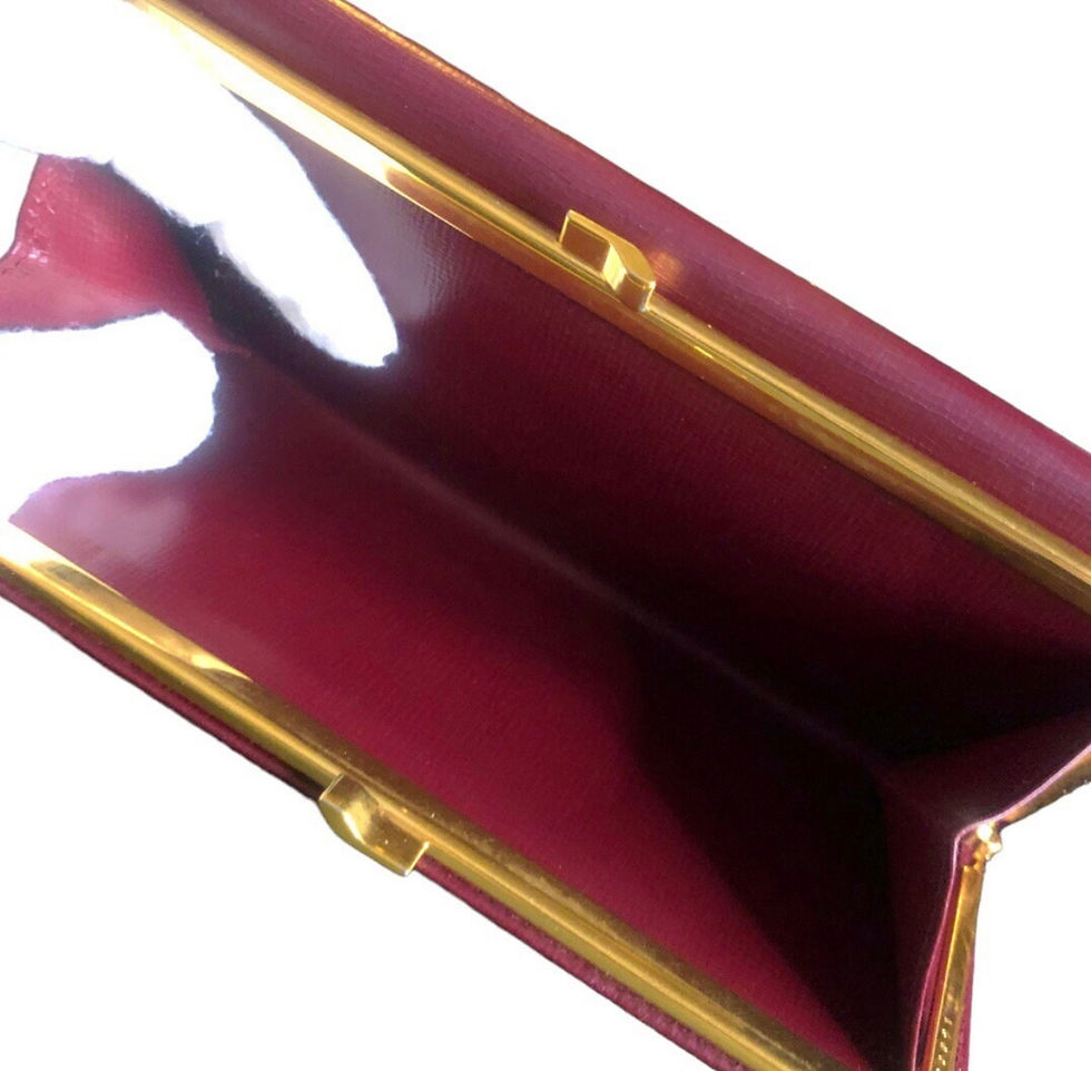 Thumbnail: CARTIER, Leather Tri-fold, Kiss-lock Wallet (w) Authenticity Card