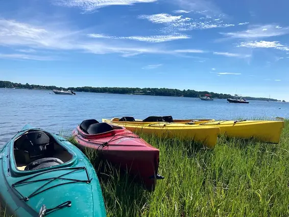 Enjoy kayaking along the bays of Shelter Island NY with scenic views and peaceful paddling.