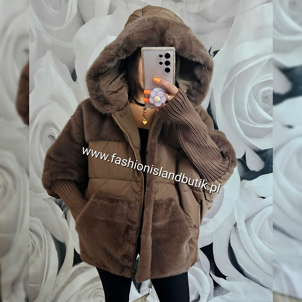 Brązowa kurtka z futerkiem