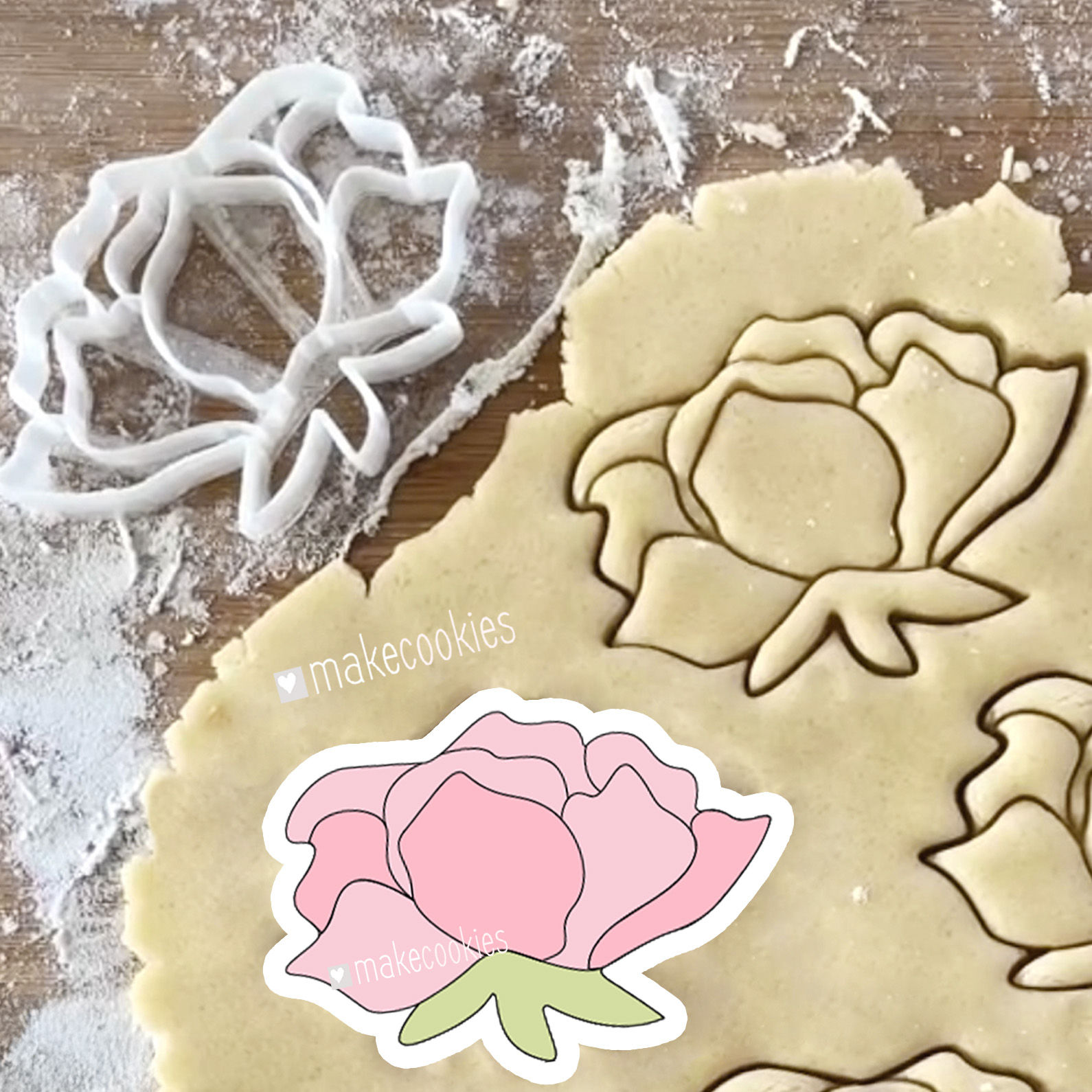 Flower Cookie Cutter with imprint