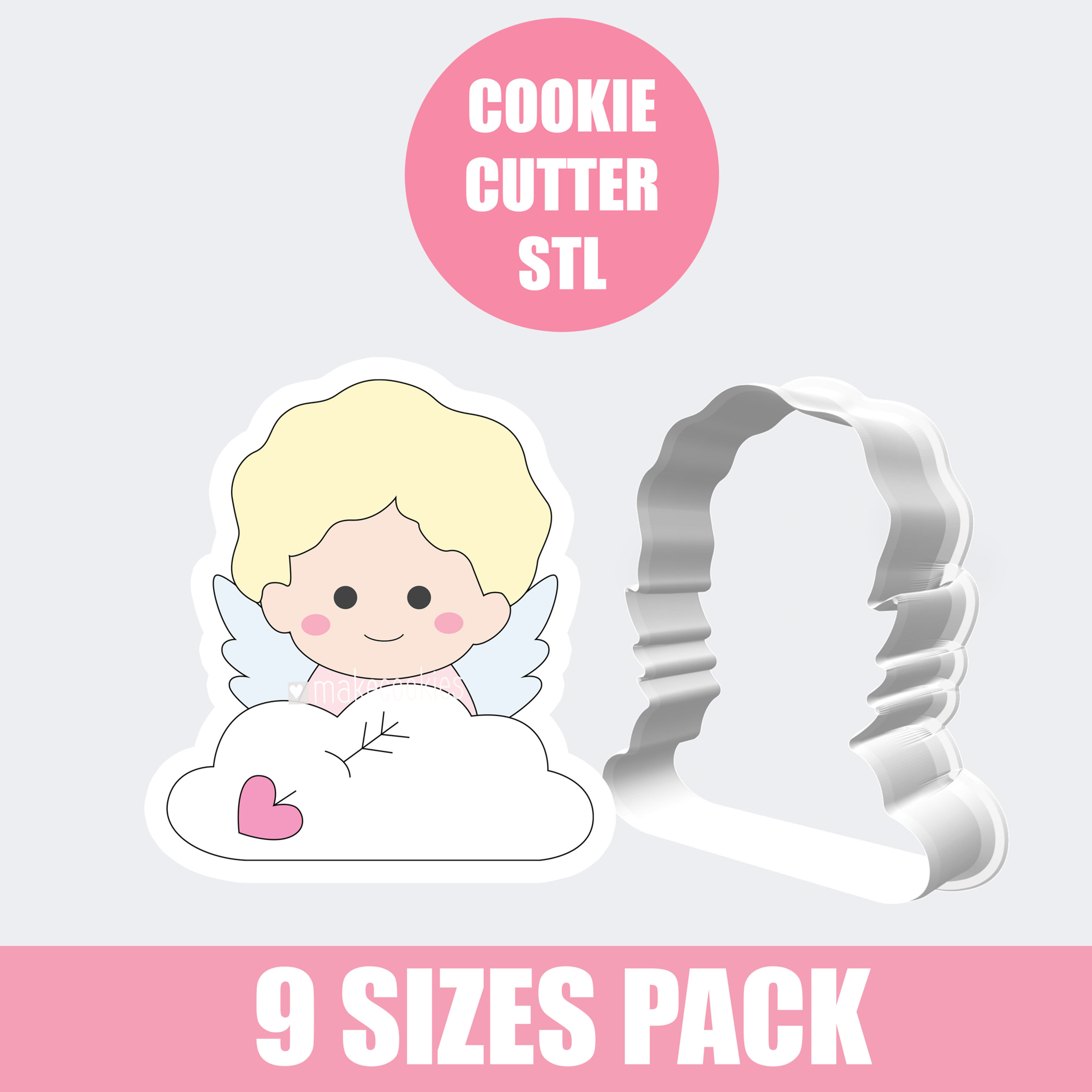 Digital Download STL - Cupid Cookie Cutter 3