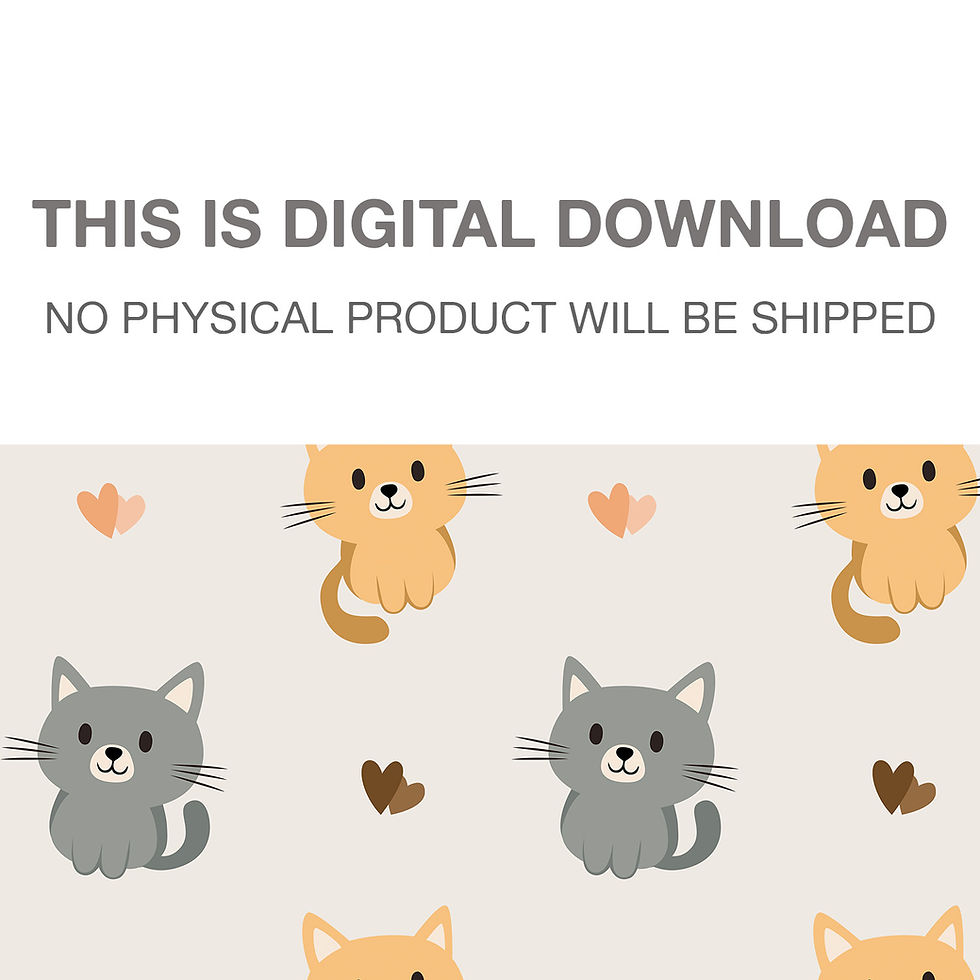 Thumbnail: Cute Cats Seamless Pattern Digital Download