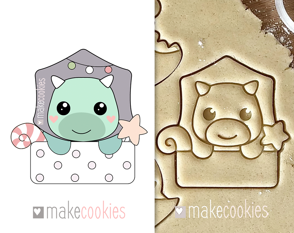 Thumbnail: Christmas Dino 3 Cookie Cutter