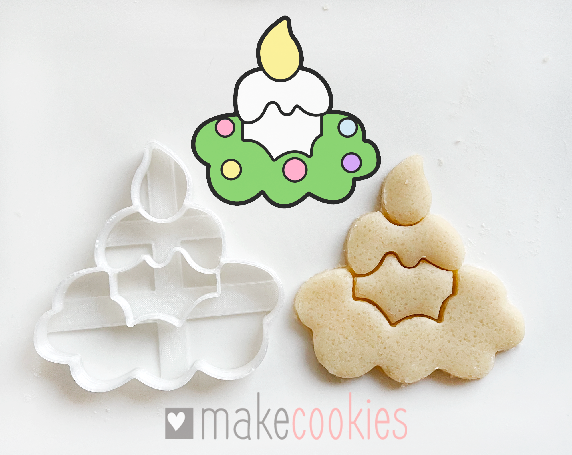 Christmas Candle Cookie Cutter