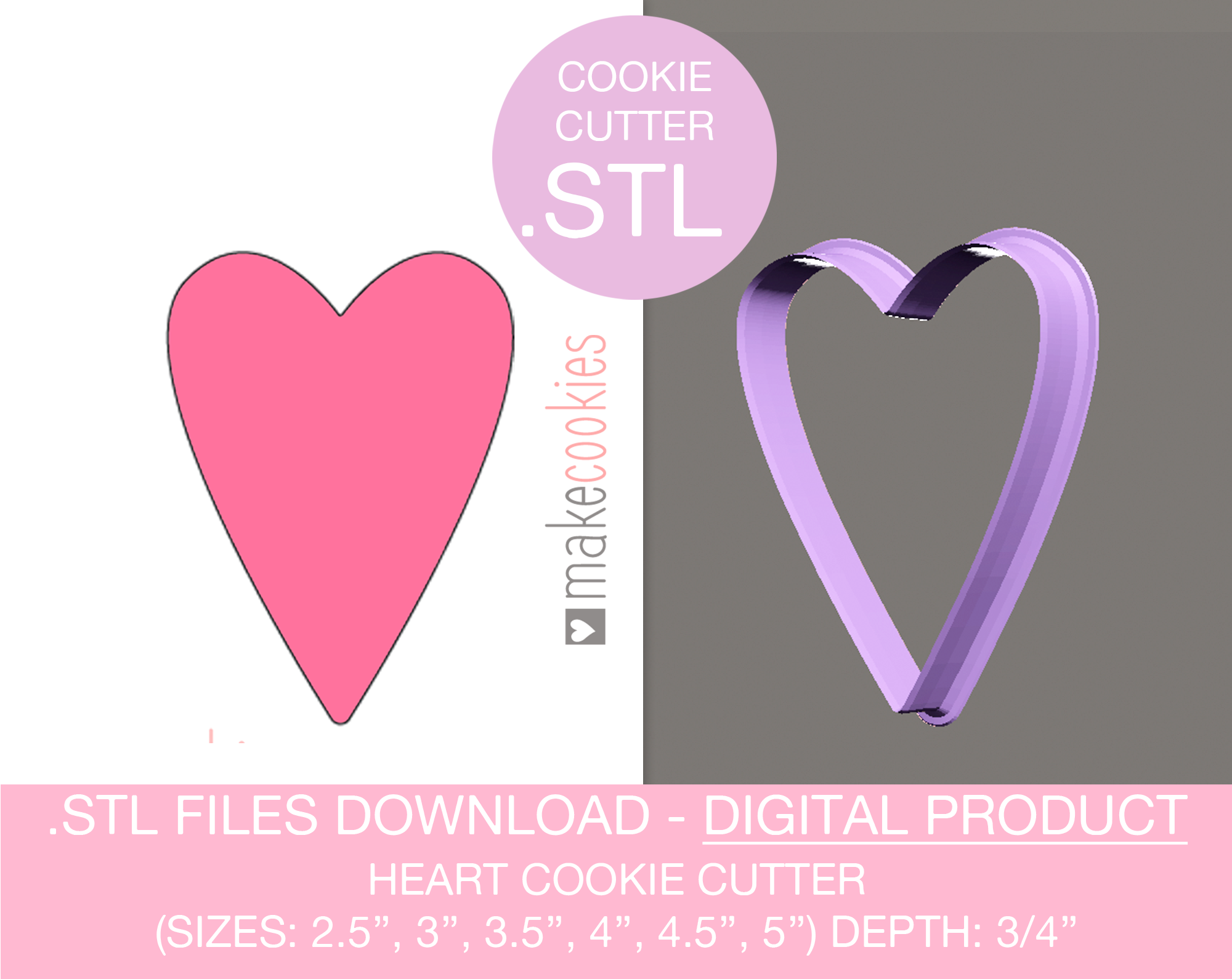 Digital Download - Heart Cookie Cutter