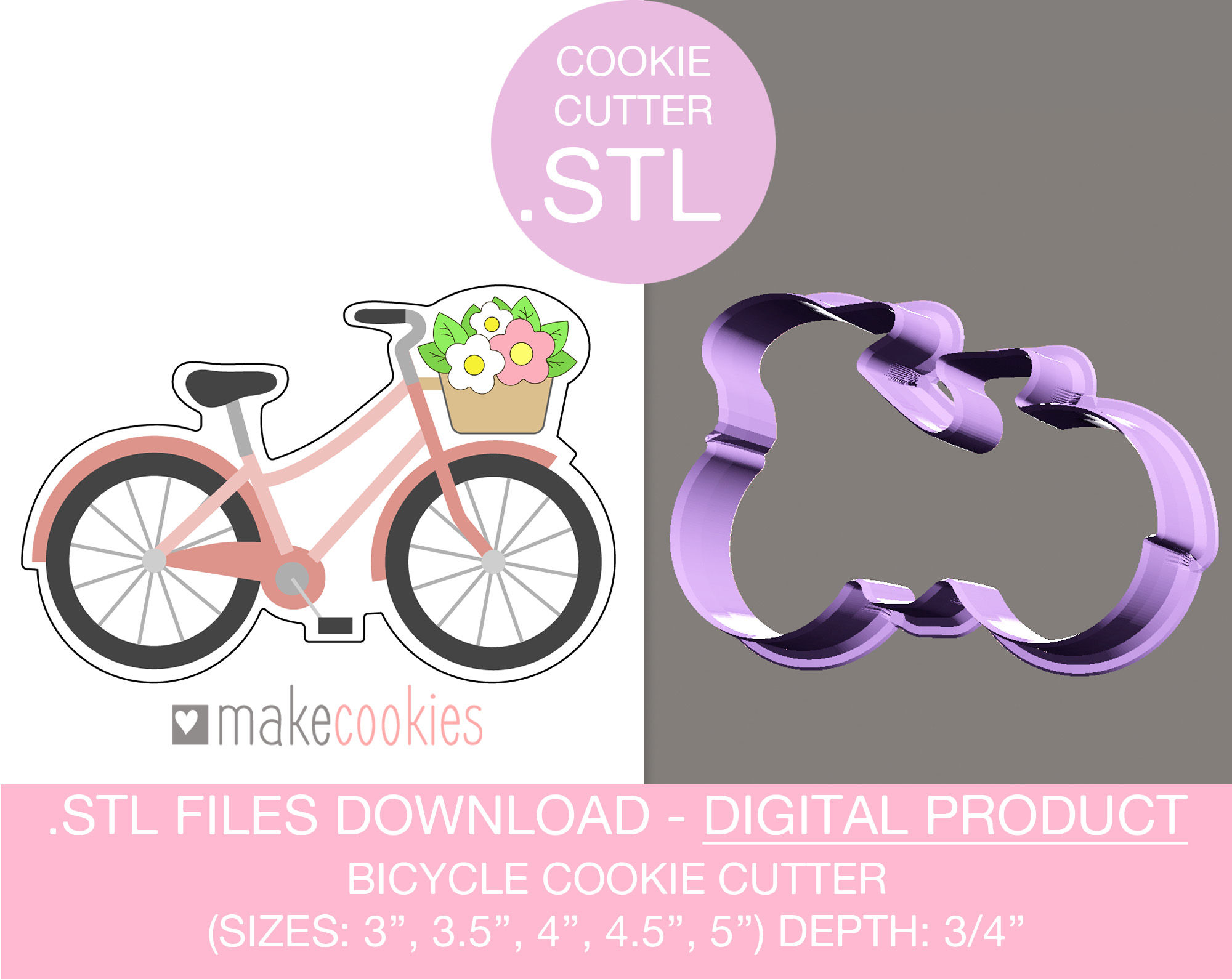 Digital Download - Bicycle Cookie Cutter