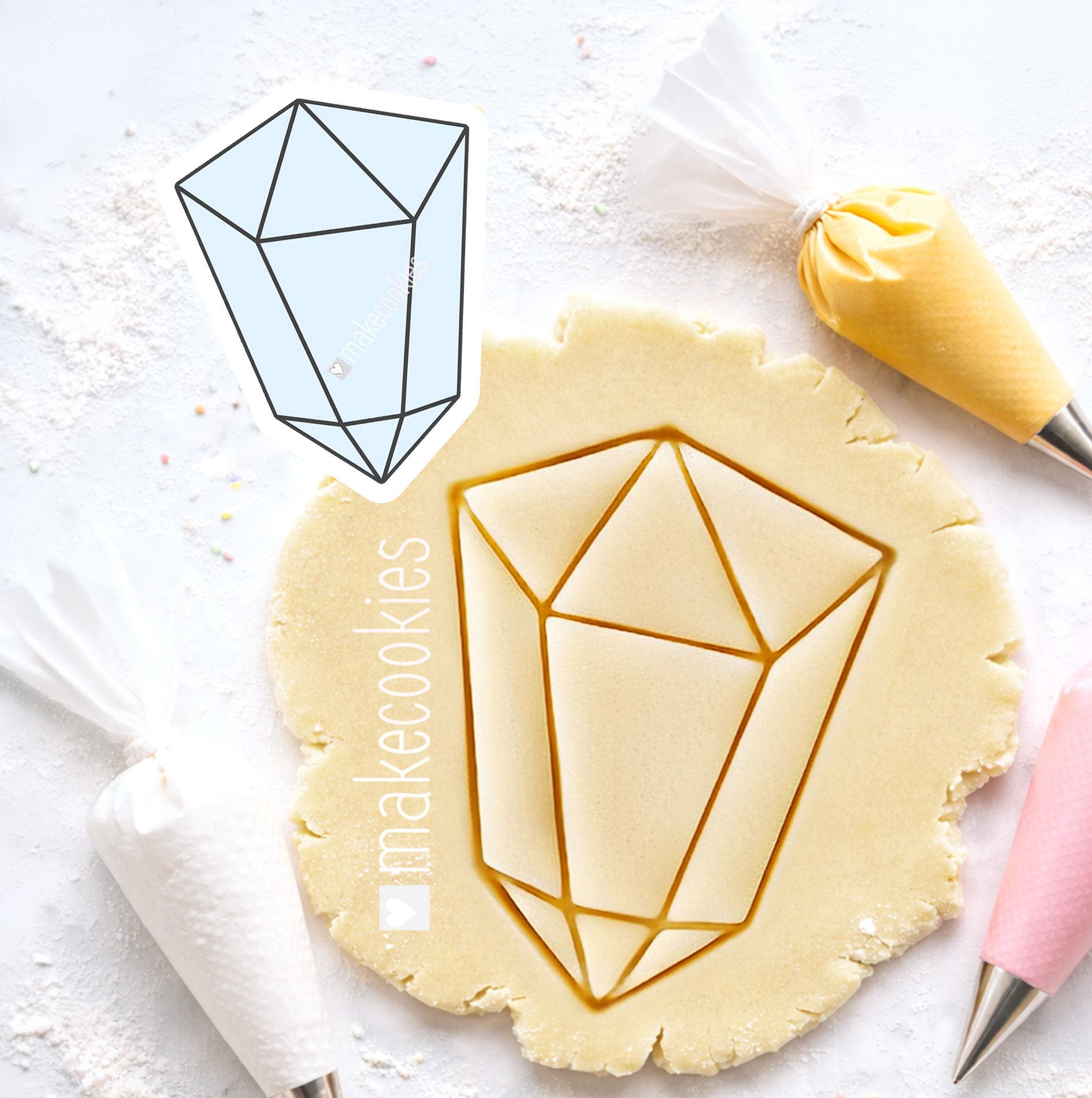Crystal Gem Stone Diamond Cookie Cutter