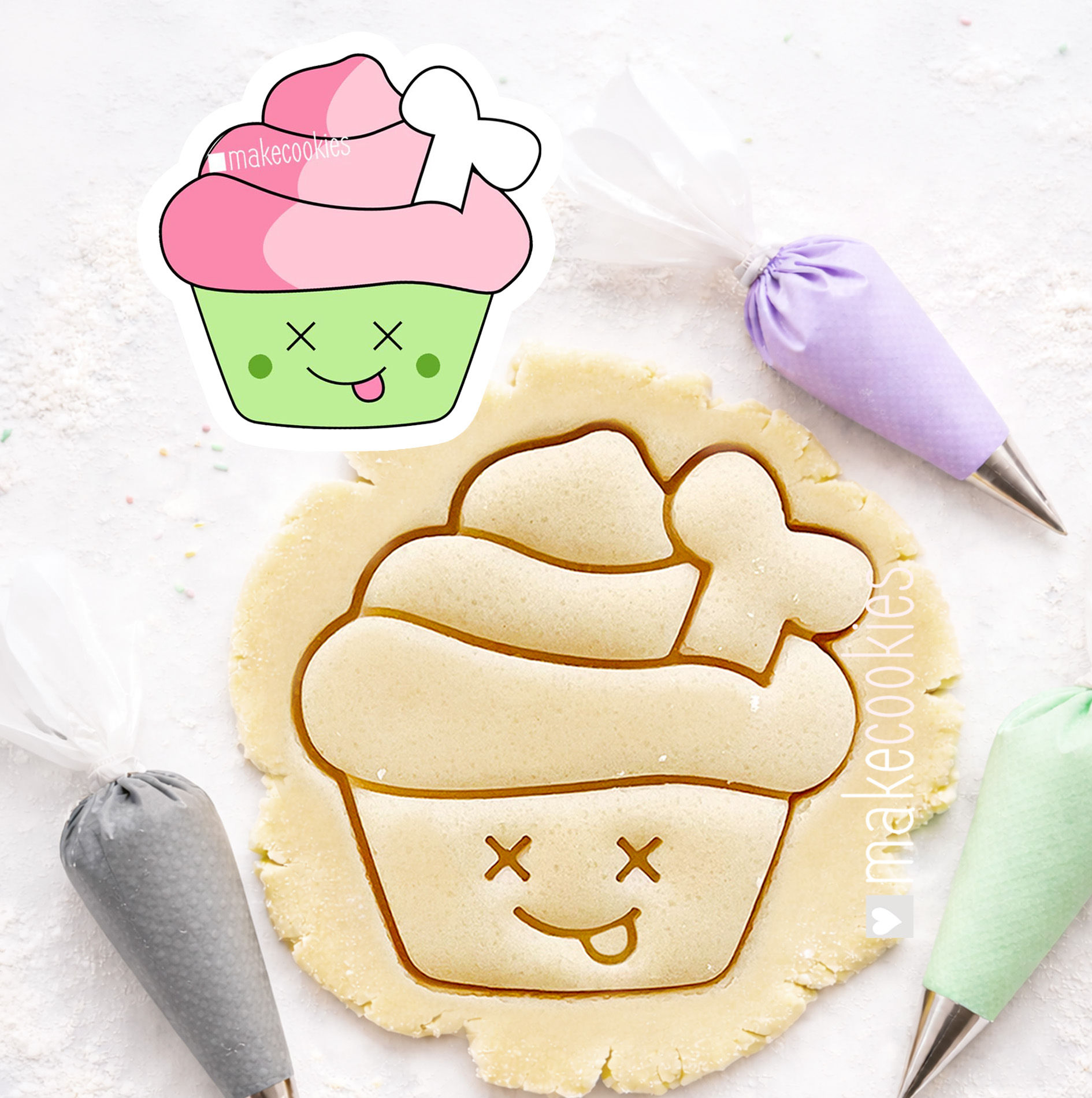 Zombie Cupcake Cookie Cutter