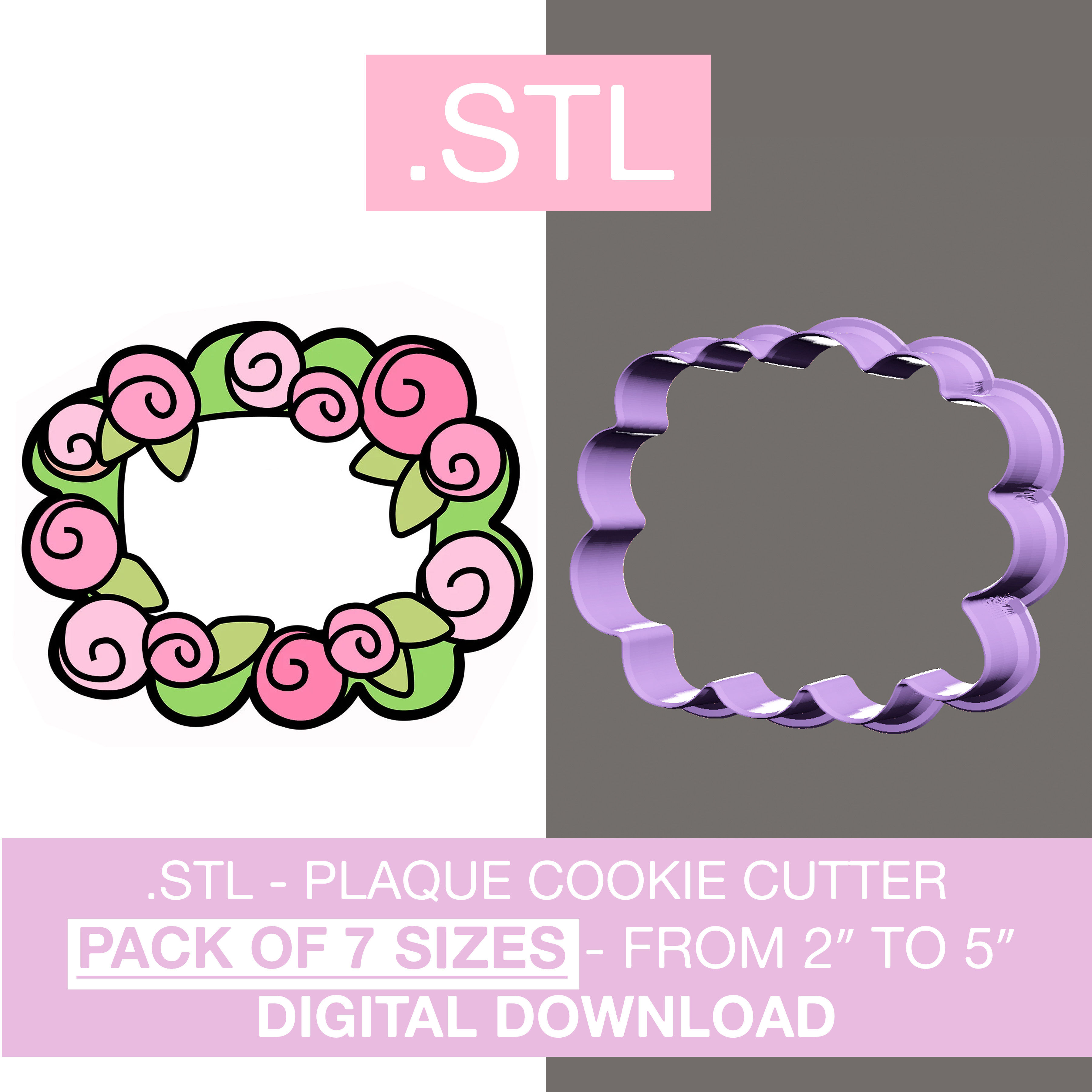 Digital Download - Plaque N12 Cookie Cutter STL