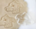 Whippet Cookie Cutter shown with dough ready for baking