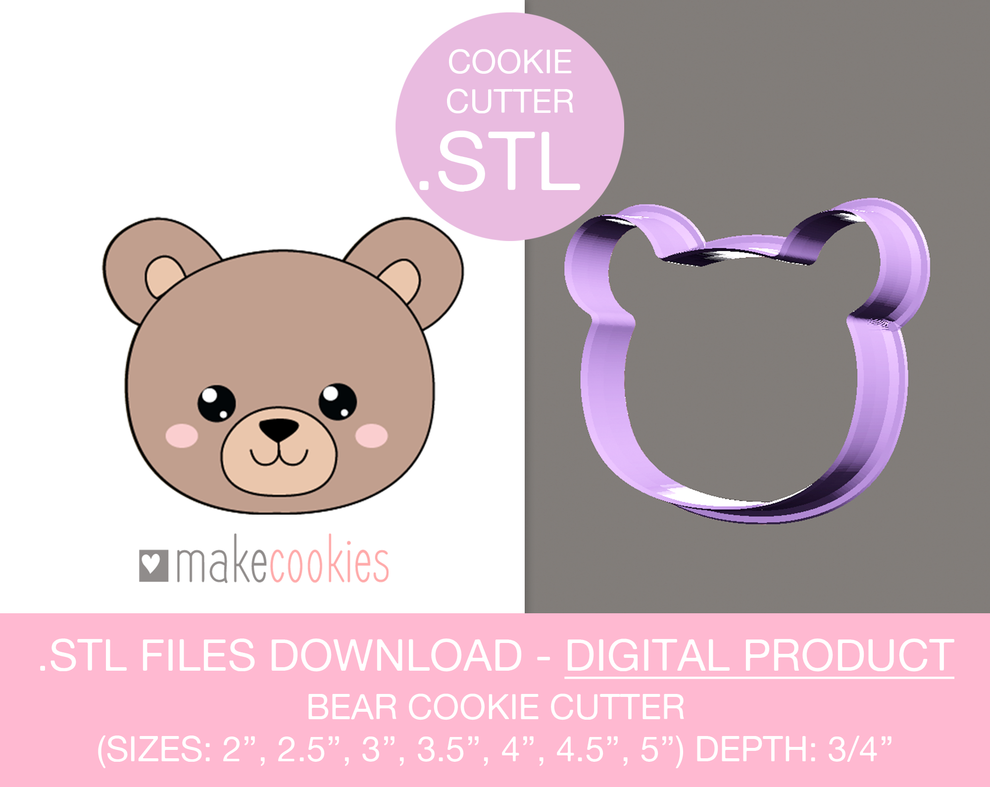 Digital Download - Bear Cookie Cutter