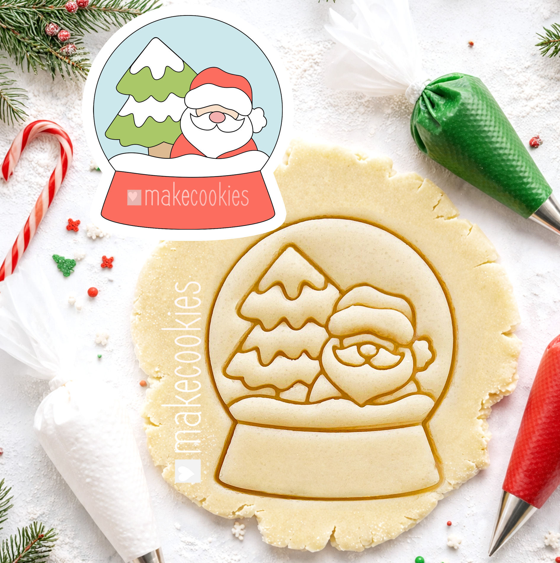 Snow Globe With Santa Cookie Cutter