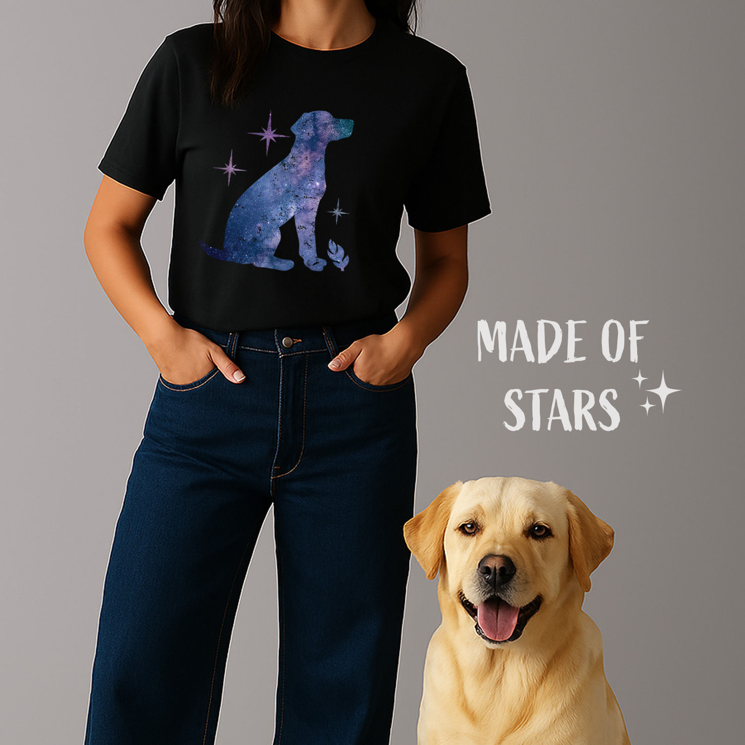 Labrador Unisex Galaxy Silhouettes T-shirt
