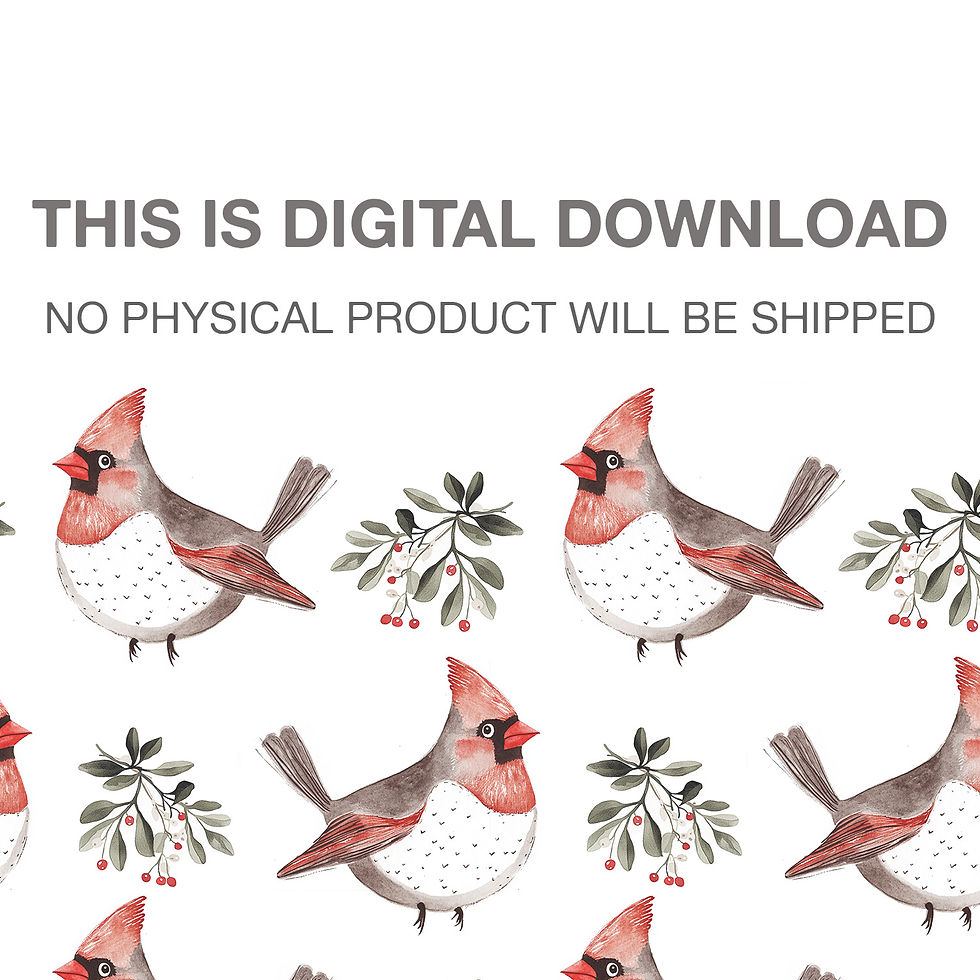 Thumbnail: Cardinal Bird Seamless Pattern Digital Download, 300 DP