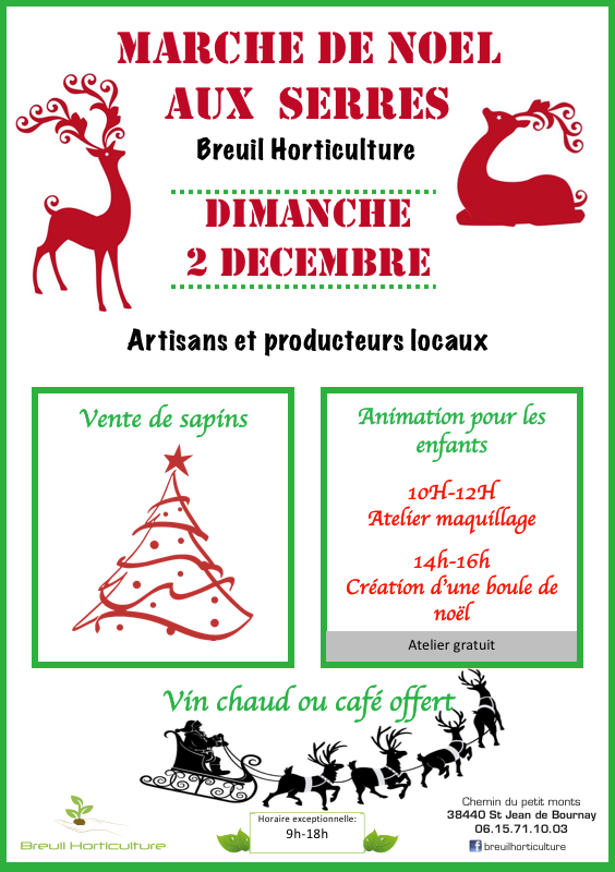 affiche du marché de Noël de Breuil Horticulture