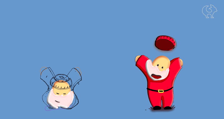 Santa, from rough to final, animation by Raana Zeyni