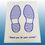 Thumbnail: Disposable White Paper Car Floor Mats with Printed Blue Feet 200 pck