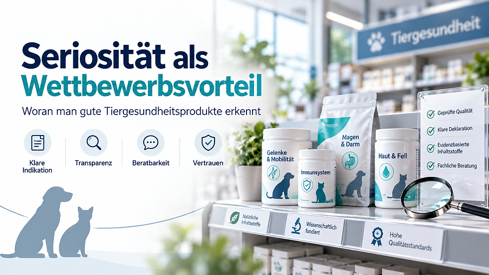 Woran man gute Tiergesundheitsprodukte erkennt - Seriosität als Wettbewerbsvorteil