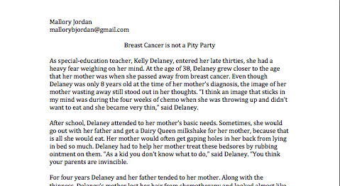 Breast Cancer is not a Pity Party