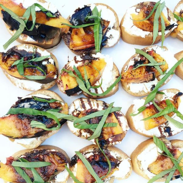 Girls' Night-in: Grilled Peach Crostini