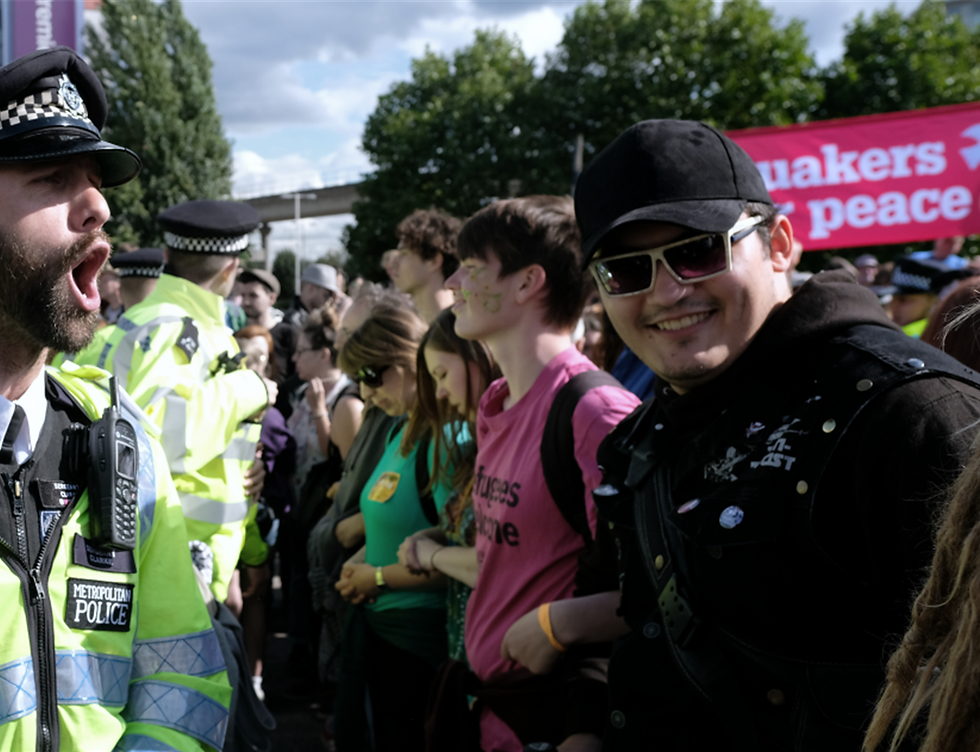 Police and Protestors at DSEI, Alisdare Hickson
