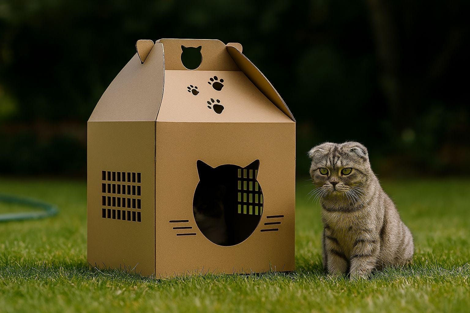 Foldable Cardboard Cat House – DIY Cat Furniture (Digital Download)
