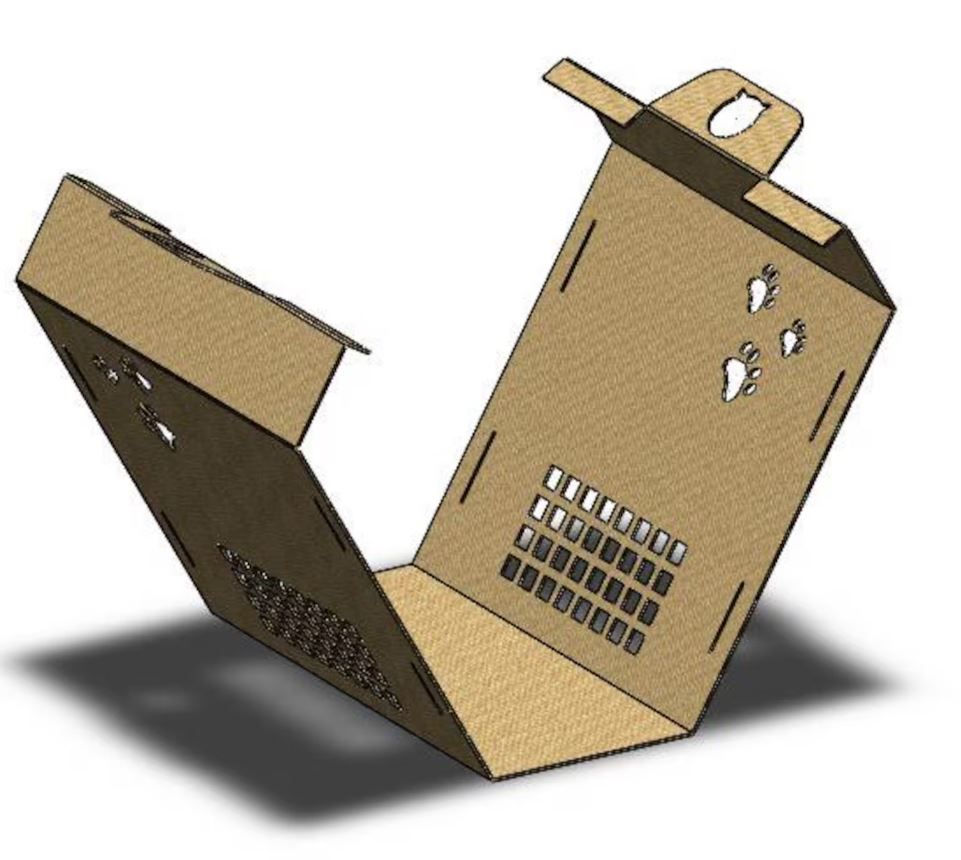 Thumbnail: Foldable Cardboard Cat House – DIY Cat Bed, Carrier (Digital Download)