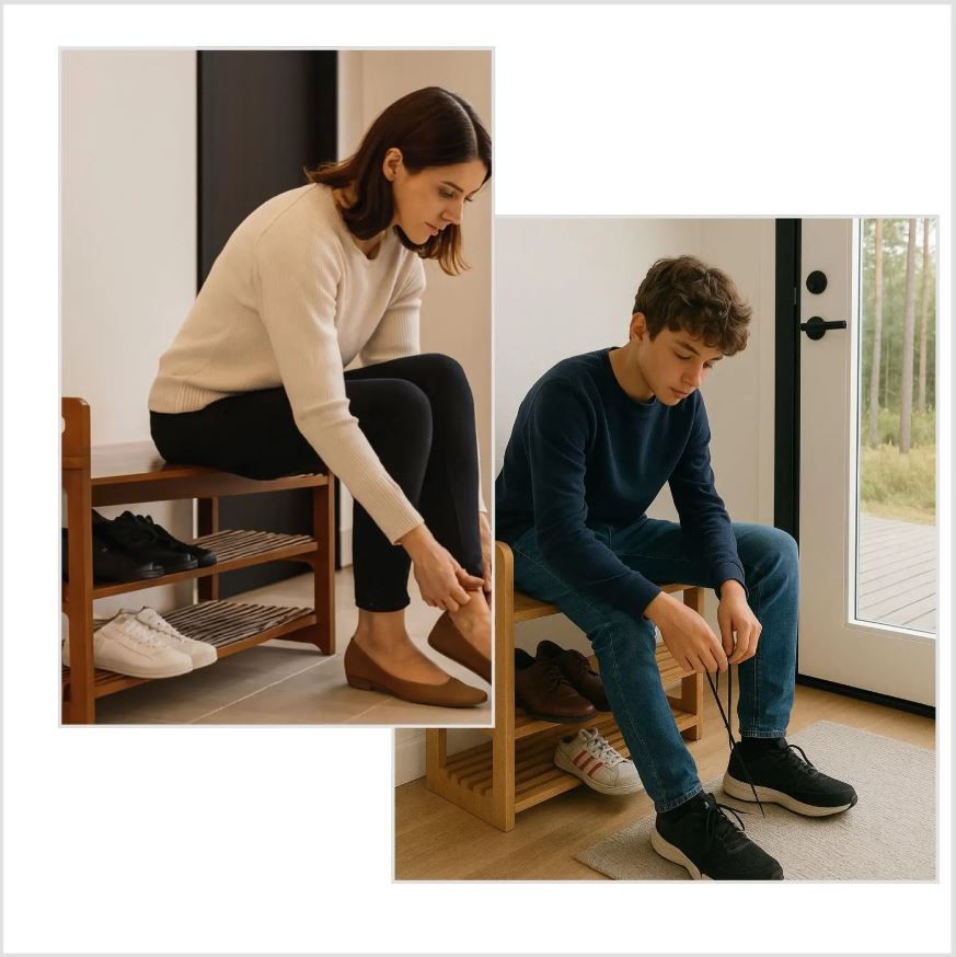 Thumbnail: Modern Plywood Bench with Shoe Rack Plans: CNC Laser Cut Files Digital Download