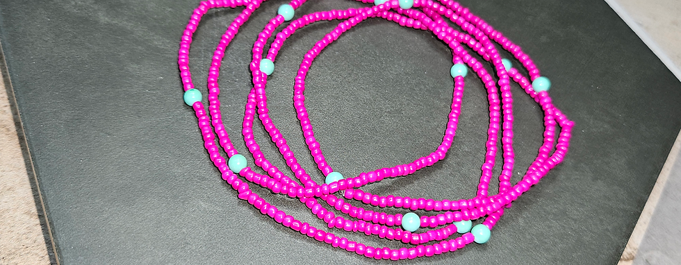 Thumbnail: 46" Turquoise Hot Pink