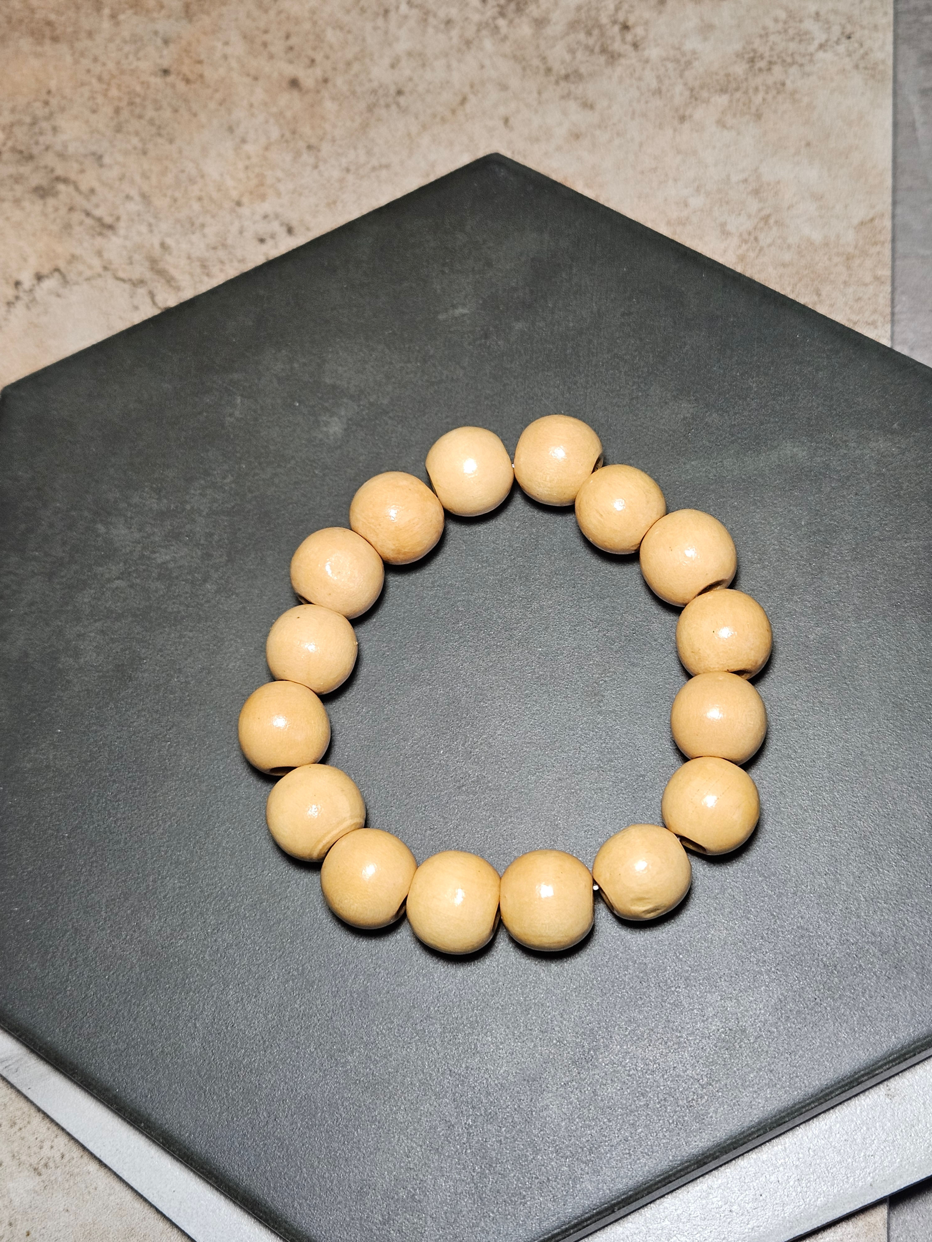 Unisex Yellow Wooden Bracelet