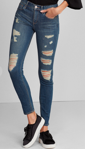 Mid Rise Ripped Stretch+ Performance