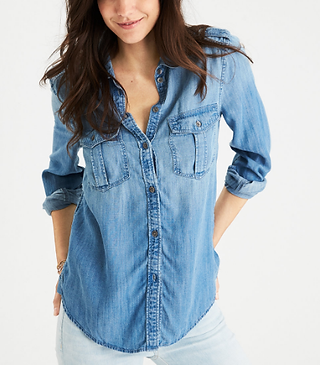 AEO DENIM BOYFRIEND UTILITY SHIRT