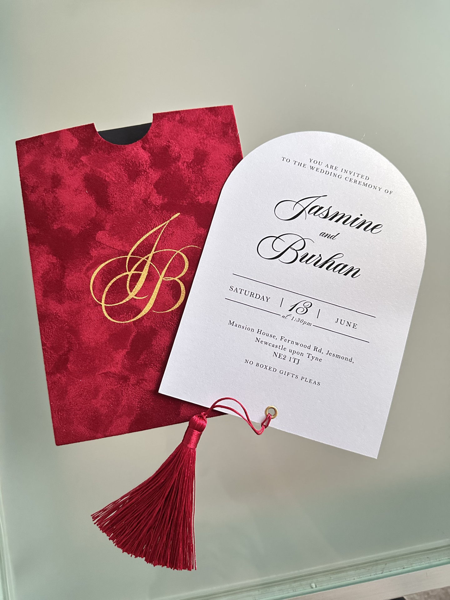 Velvet Invitation - Red