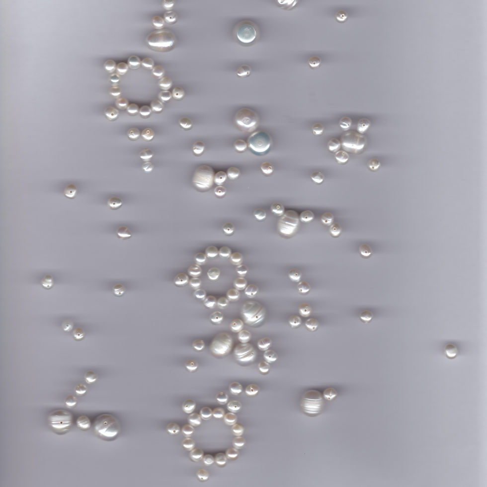 set perlových prsteňov