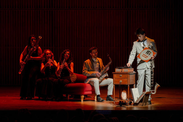Dianto Reed Quintet perfoming at Muziekgebouw aan 't IJ during the Calefax Reed Quintet Festival.