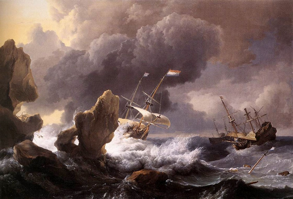 Dutch VOC-ship fighting the waves