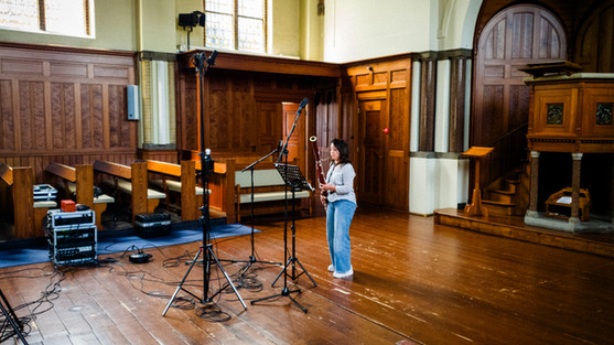 María Losada Burgo during the recording session.