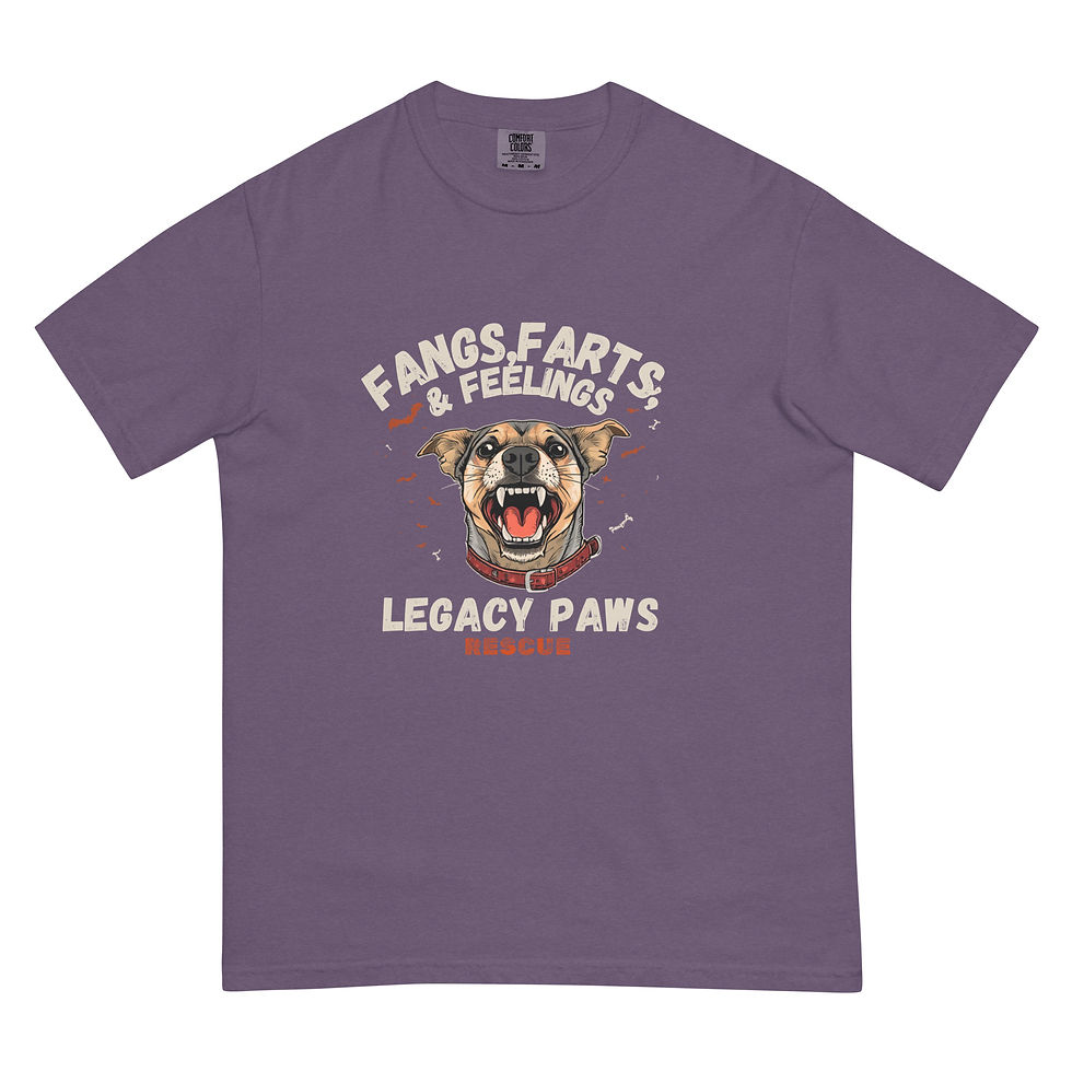 Thumbnail: Fangs, Farts & Feelings Unisex garment-dyed heavyweight t-shirt