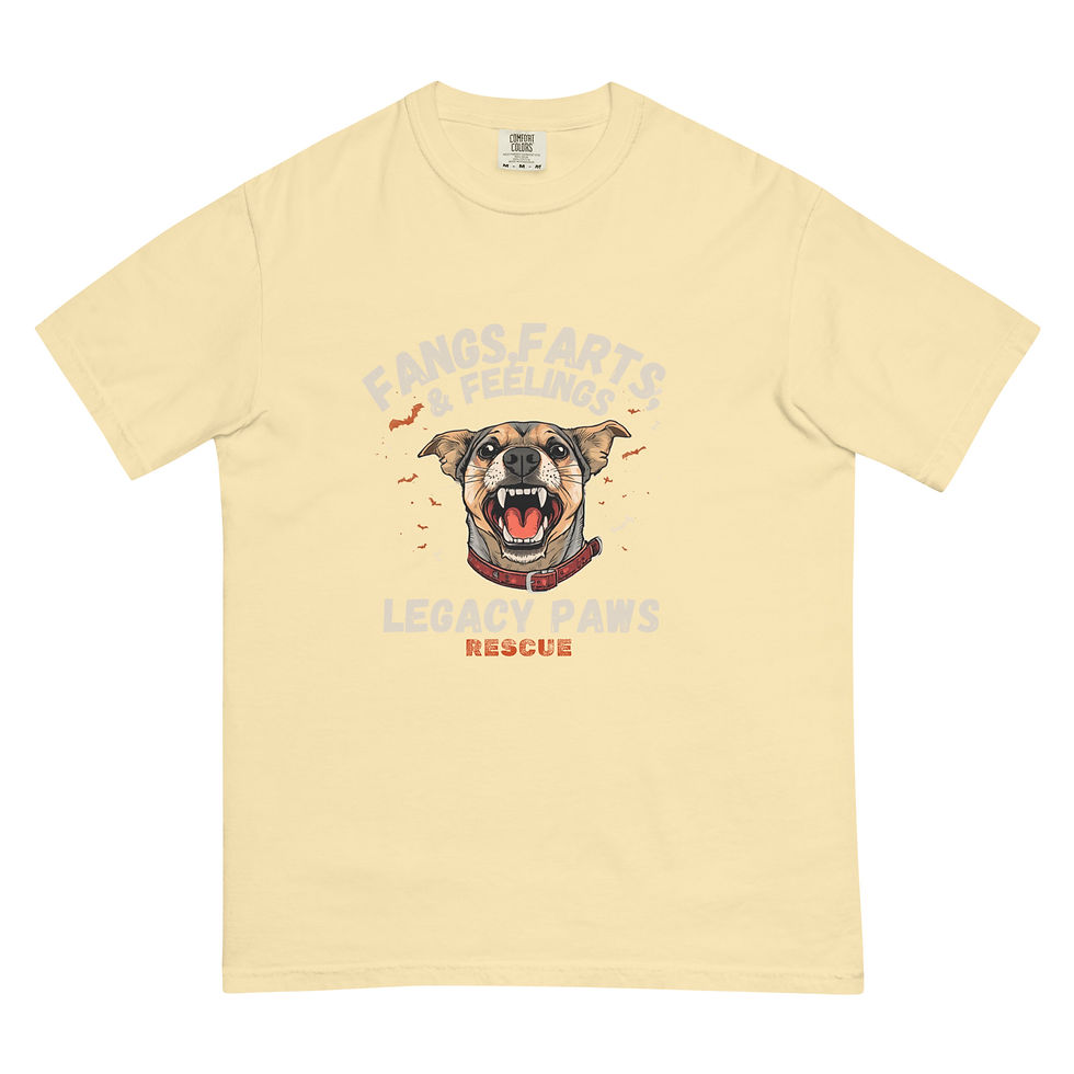 Thumbnail: Fangs, Farts & Feelings Unisex garment-dyed heavyweight t-shirt