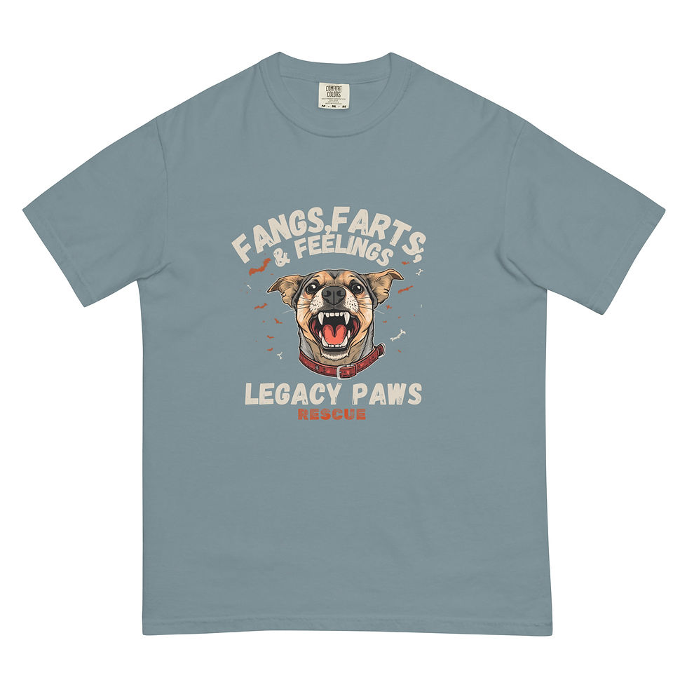 Thumbnail: Fangs, Farts & Feelings Unisex garment-dyed heavyweight t-shirt