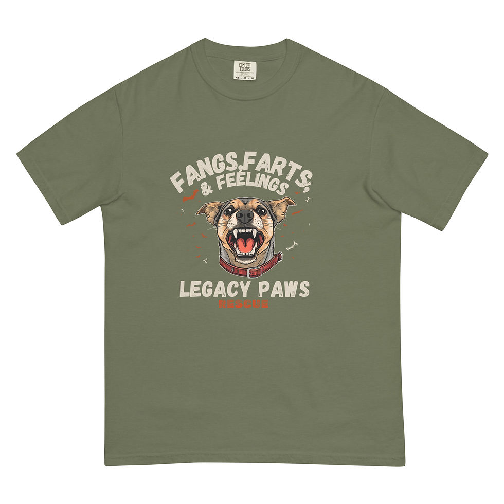 Thumbnail: Fangs, Farts & Feelings Unisex garment-dyed heavyweight t-shirt