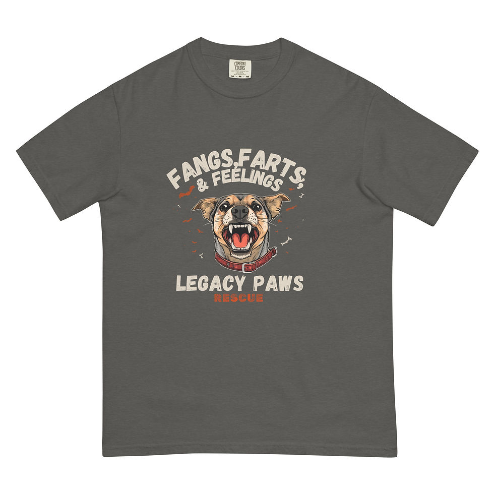 Thumbnail: Fangs, Farts & Feelings Unisex garment-dyed heavyweight t-shirt