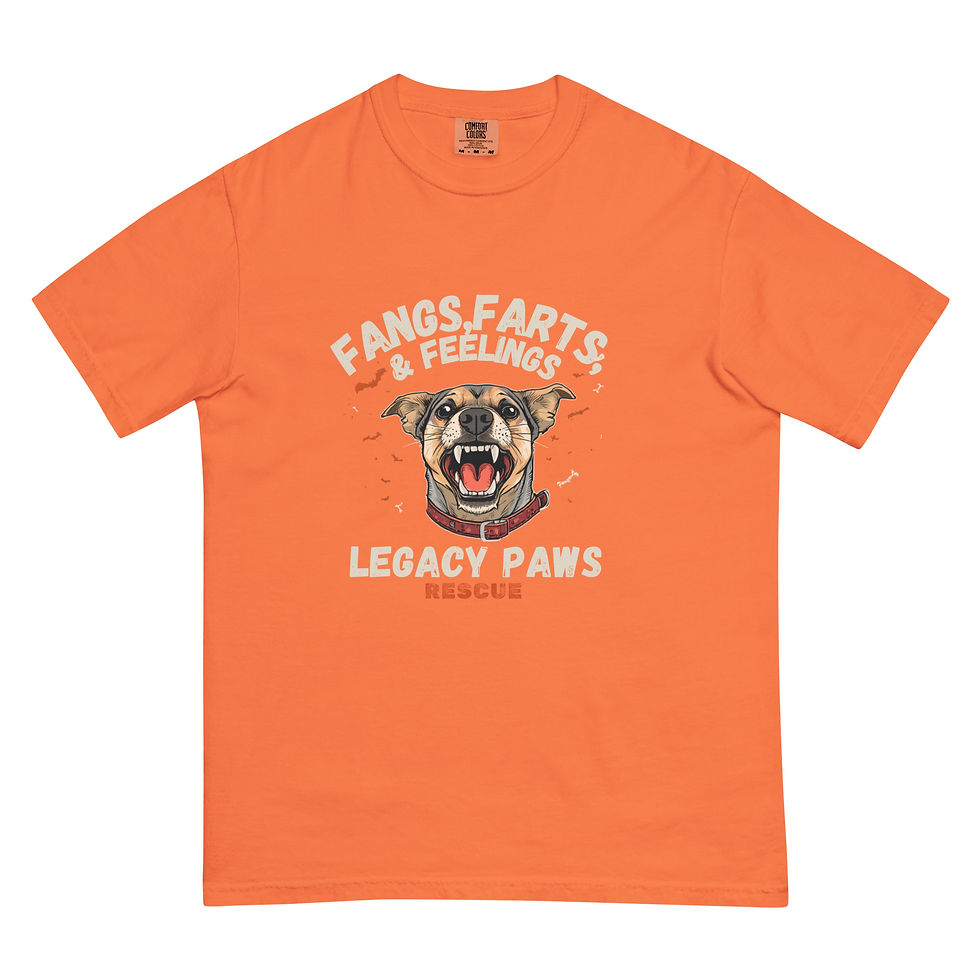 Thumbnail: Fangs, Farts & Feelings Unisex garment-dyed heavyweight t-shirt