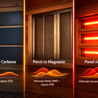 Tipos de paneles de sauna infrarroja: diferencias físicas, visuales y terapéuticas