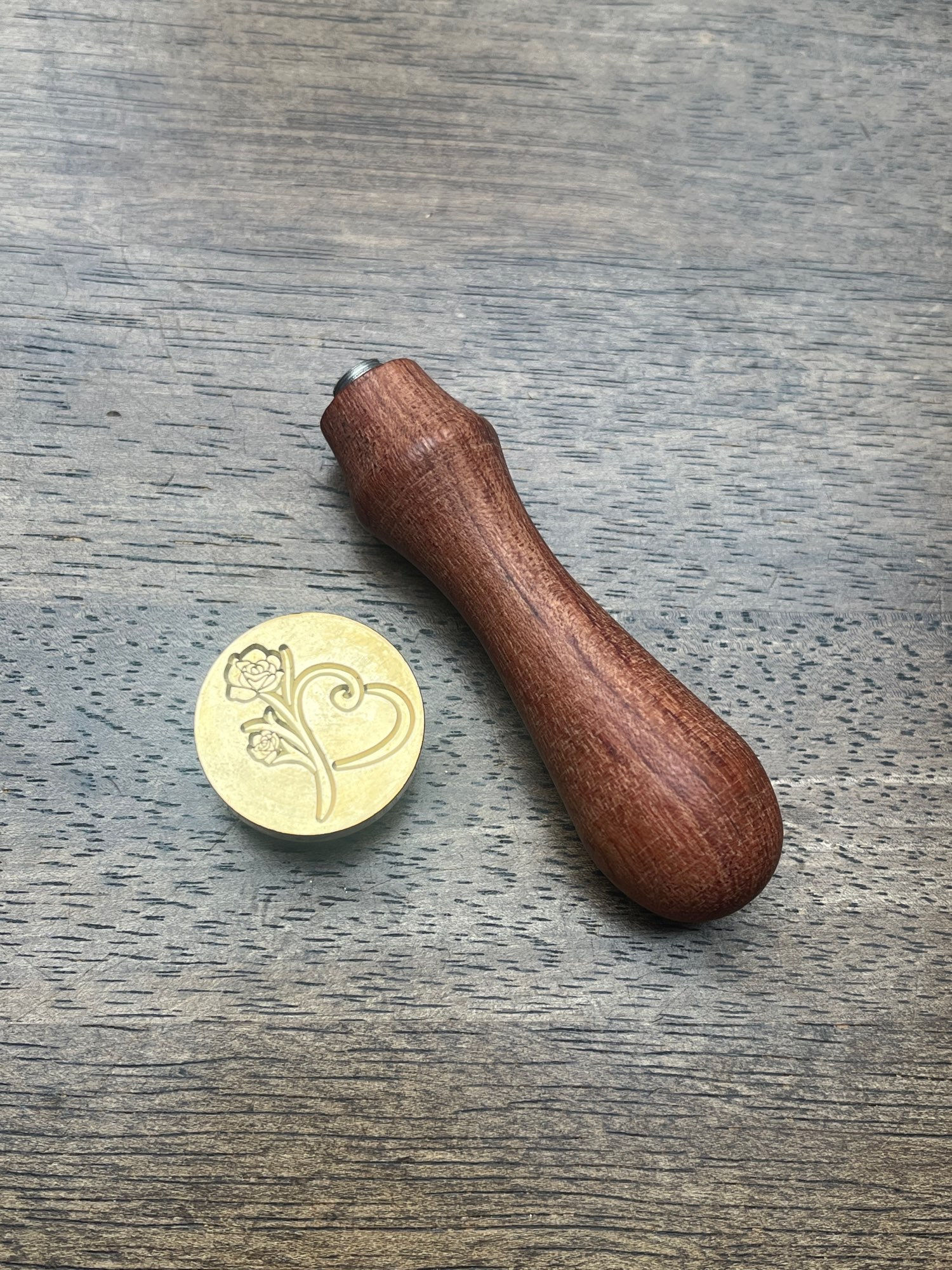 Siegelstempel Rose mit Herz