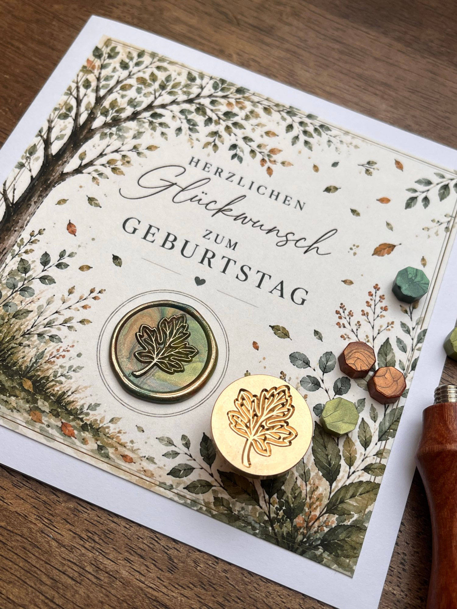 Siegelstempel Blatt, Blätter, Herbst