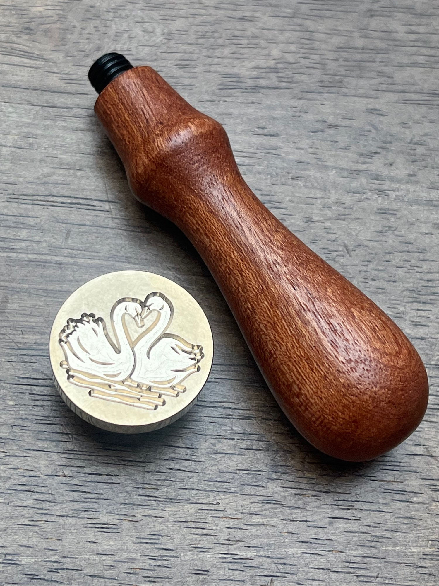 Siegelstempel Schwan-Paar 